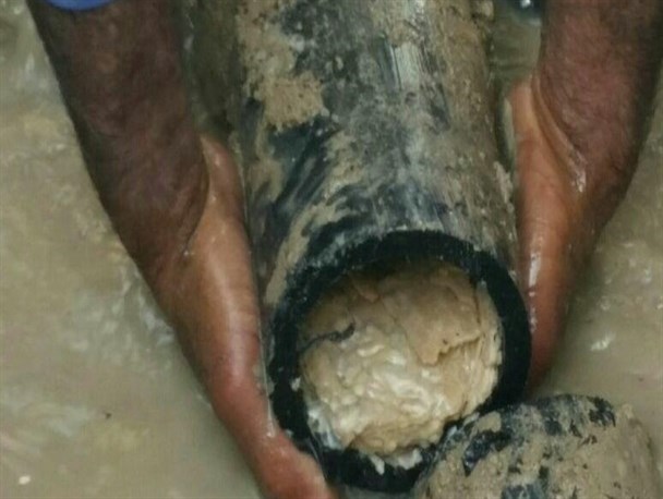 رسوب در آب شهر سوق